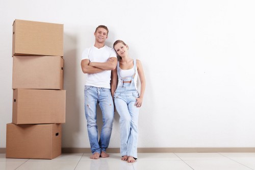 Moving truck service operating in Tufnellpark residential street