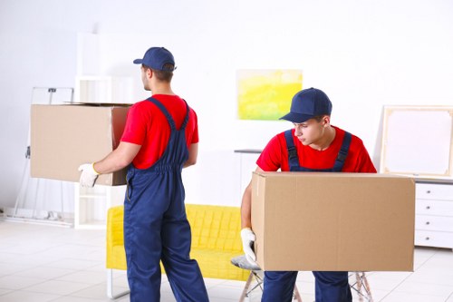 Professional removals team planning a move in Tufnell Park street