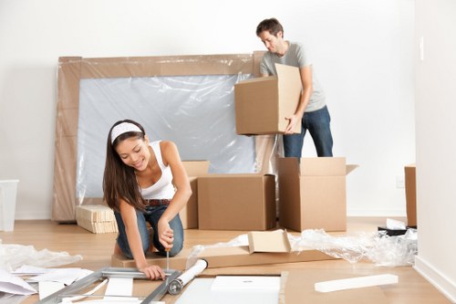 Van moving equipment and boxes at a Tufnellpark property