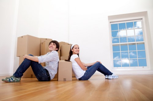 Organised packing boxes for house removals in Tufnellpark