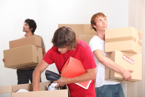 Loading furniture for a local move in North London