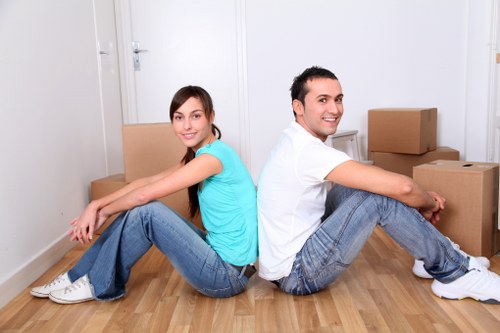 Packing boxes and furniture prepared for removals in Tufnellpark