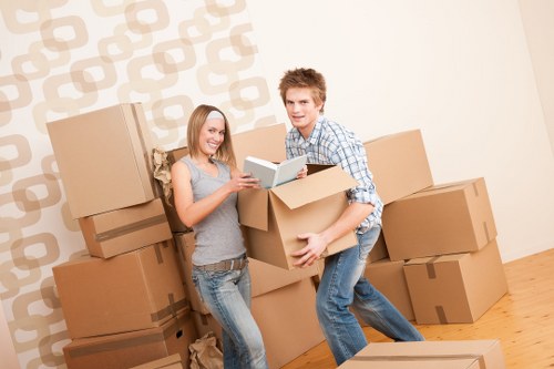 Organised unpacking of moving boxes in a Tufnellpark home